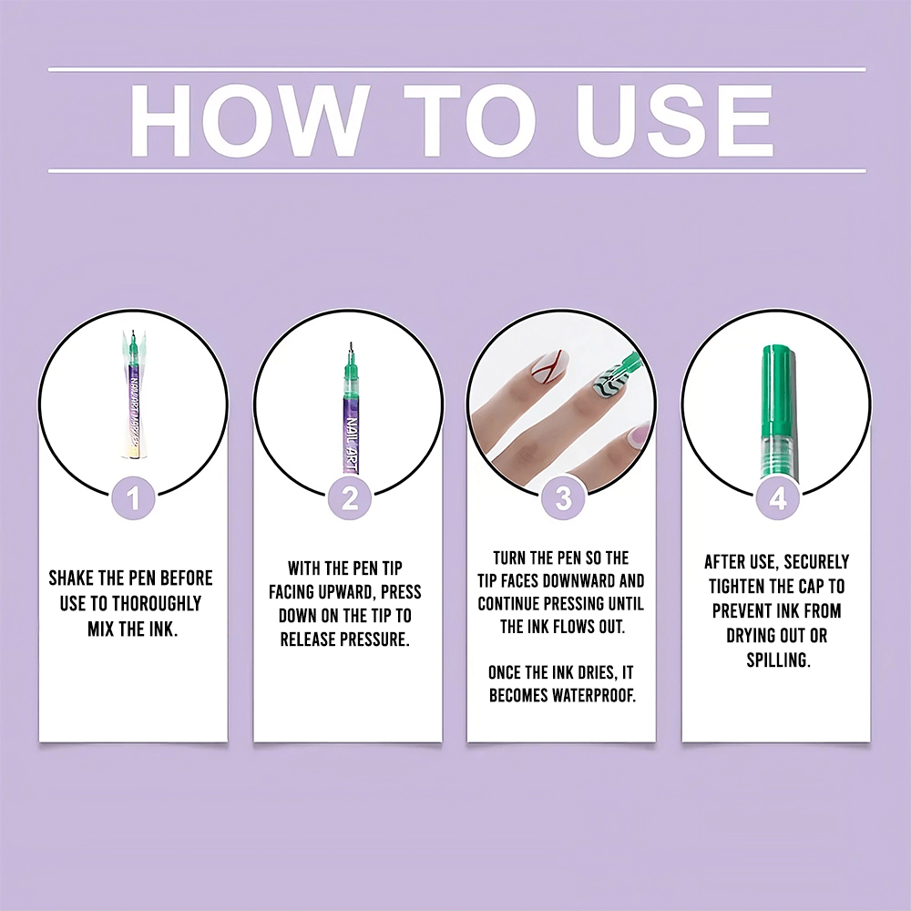 3D Nail Art Pen™ (12 Color) - Faisly